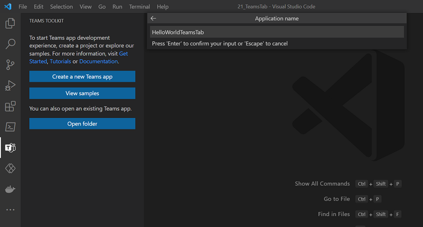Teams Toolkit for Creating Microsoft Teams Tab
